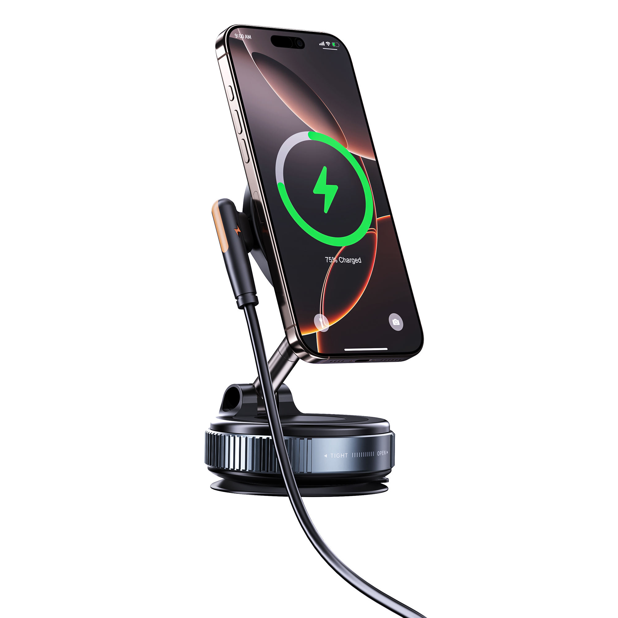 Foldable Suction Cup Magnetic Phone Mount 360° Adjustable Vacuum Flexible Magnetic Phone Holder for Car/Gym/Mirror Wall product view