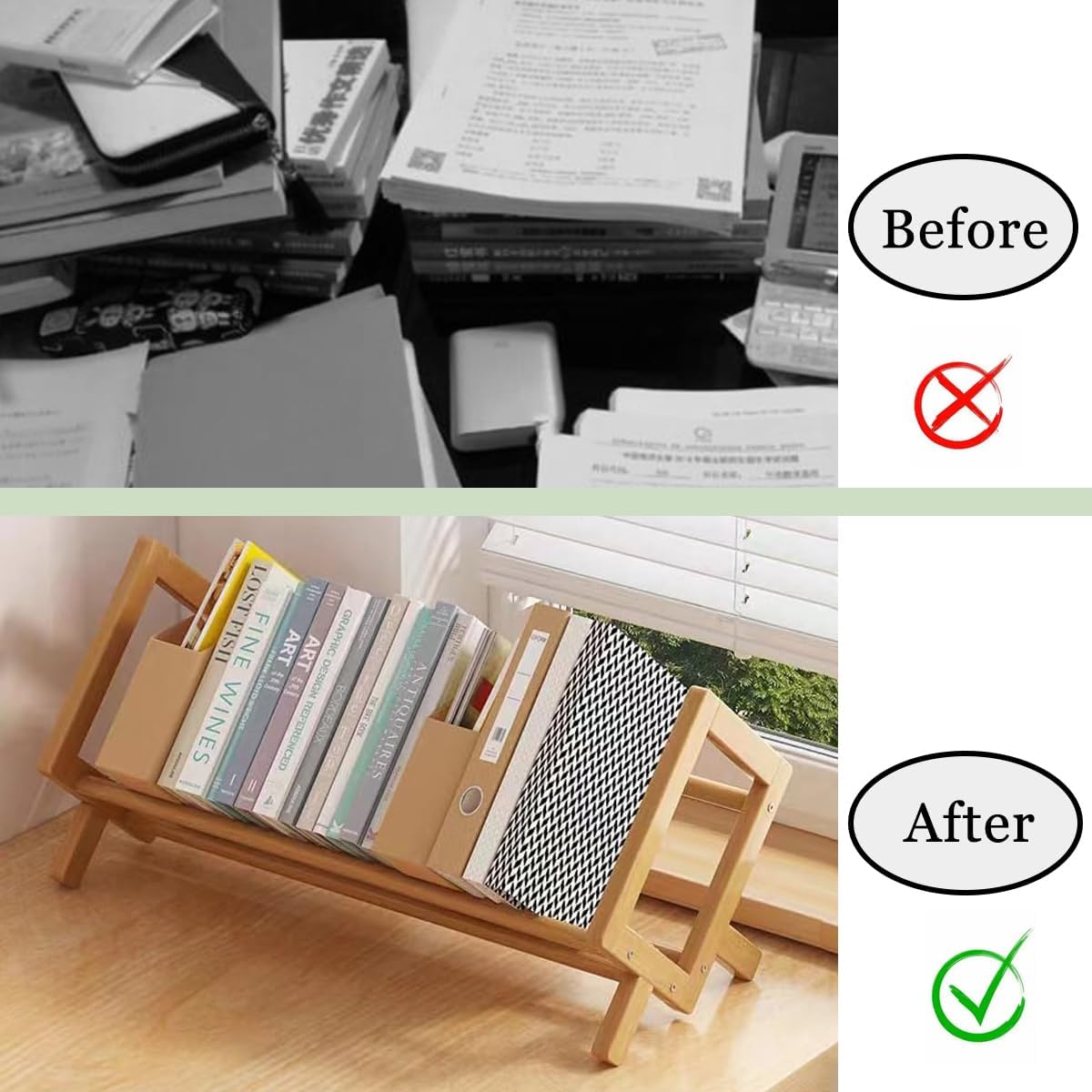 Wood Eco-friendly Durable Customized Color & Logo Bookcase Desktop Spice Organizer Shelves Storage Rack detail