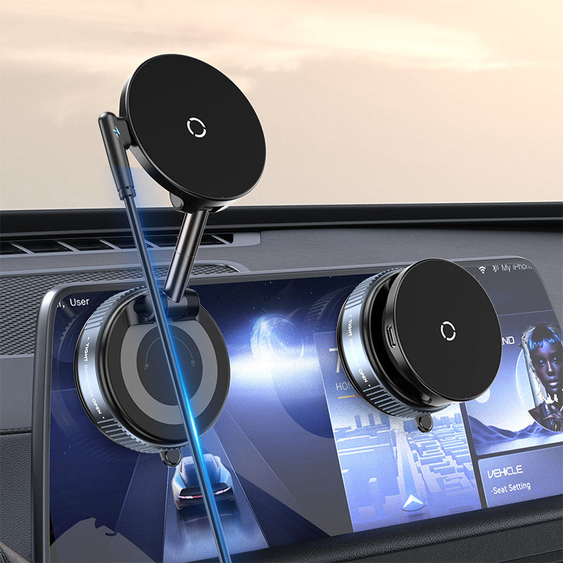 Foldable Suction Cup Magnetic Phone Mount 360° Adjustable Vacuum Flexible Magnetic Phone Holder for Car/Gym/Mirror Wall product view