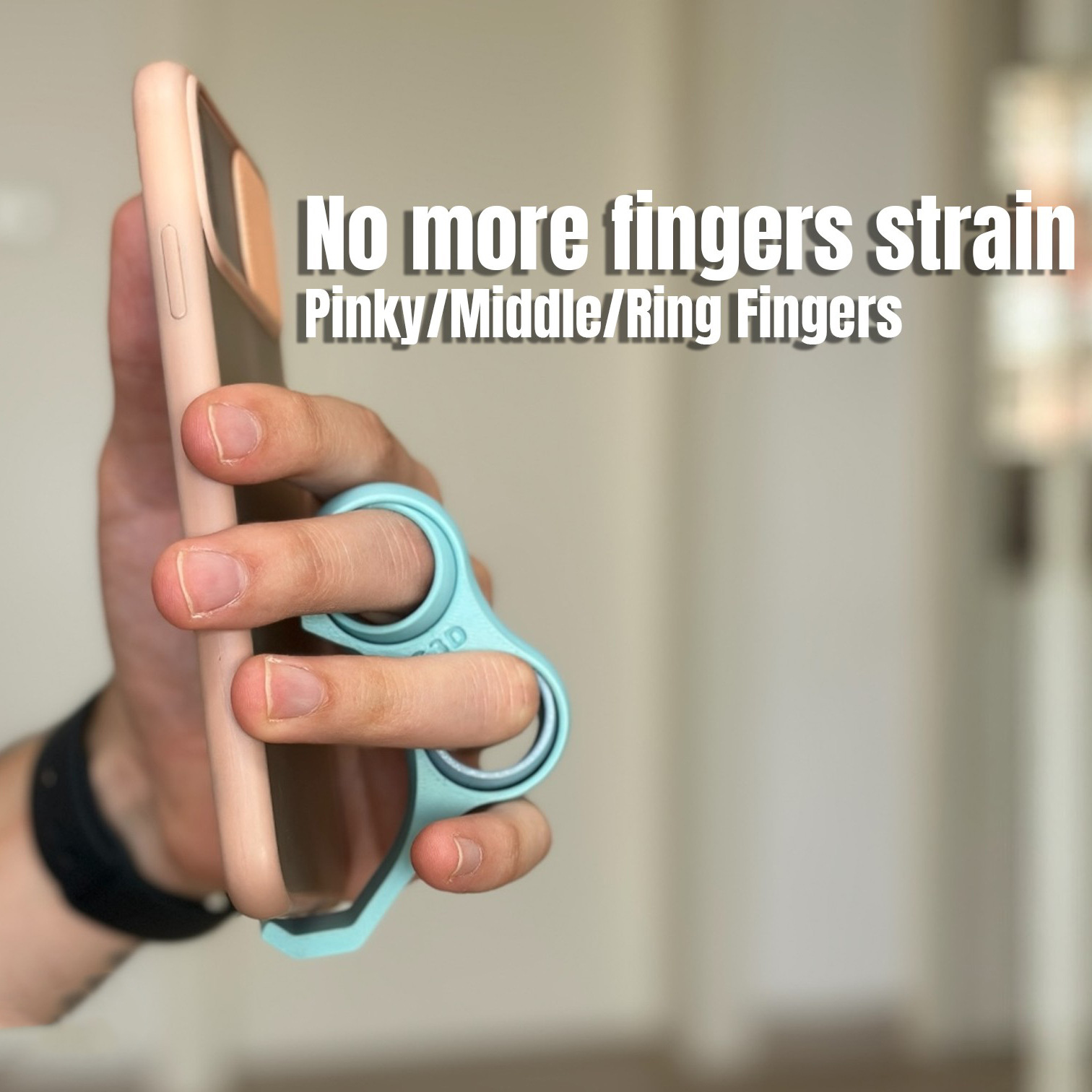 The 3D-printed, State-of-the-art Ergonomic Phone Stand Made of PLA Material Effectively Reduces Pressure on Fingers and Palms. product view