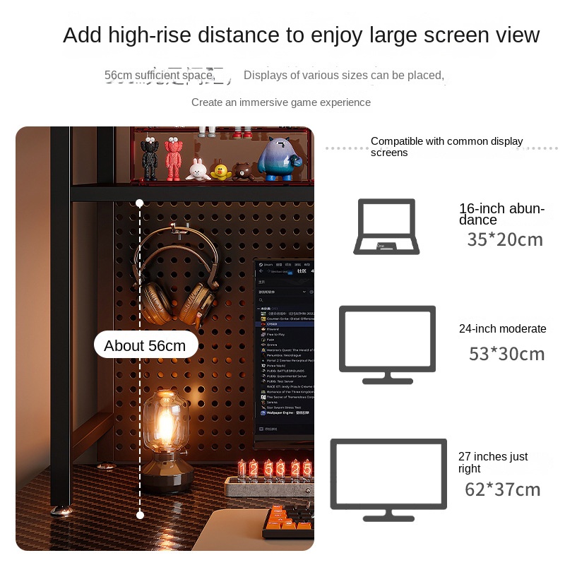 Metal Wire-Wrap Board Shelf Desk Desktop Bookshelf Desk Storage Decoration Computer Desk Electric Racing Wind Display Shelf product view