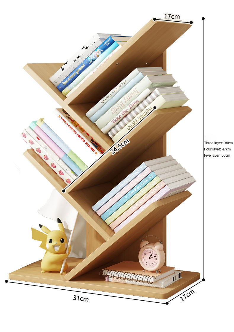 Best Seller Bamboo Simple Desktop Book Shelf Multilayer Organizer Storage Racks Small Bookshelf for Students and Kids detail