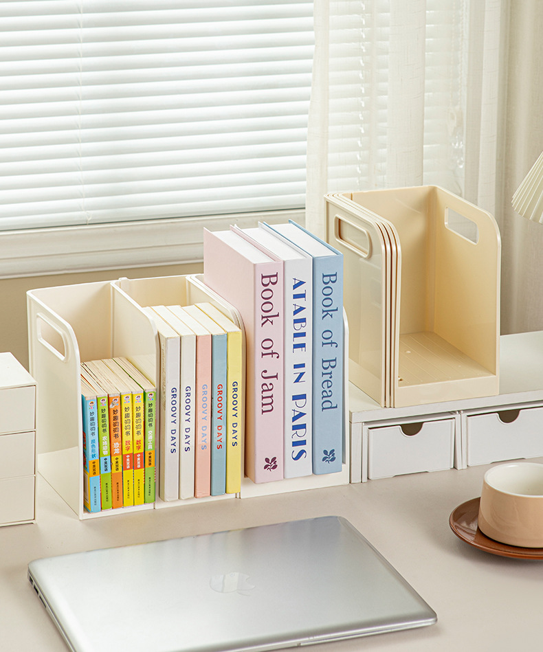 Plastic Desktop Storage Box Student Book Organizer Book Stand Large Capacity Bookshelf Pen Holder detail