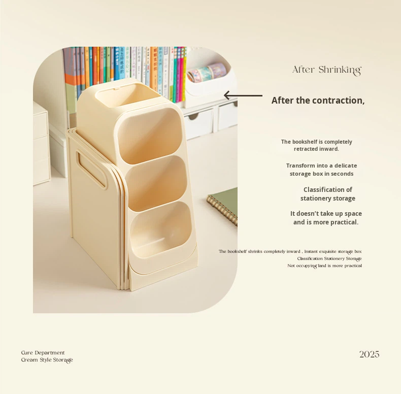 Plastic Desktop Storage Box Student Book Organizer Book Stand Large Capacity Bookshelf Pen Holder detail