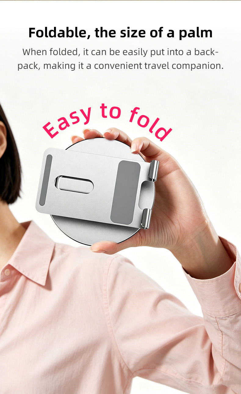 Anti-slip Foldable Aluminium Alloy Desk Phone Stand Tablet Holder Mobile Phone Holders with Adjustable Height detail