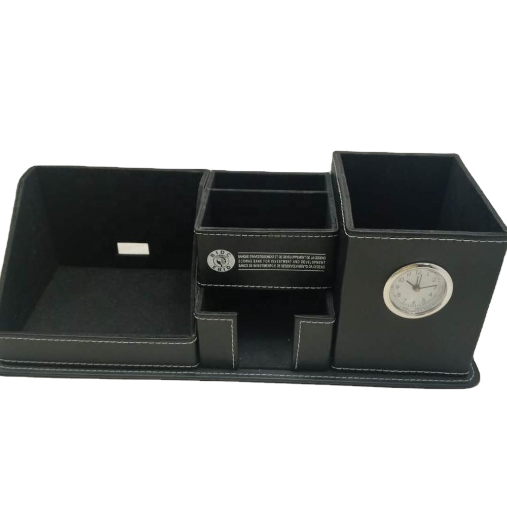 LG- B050 Premium PU Leather Multifunction Desktop Organizer Built-in Pen Holder Custom Branding Available for Office Home Use product view