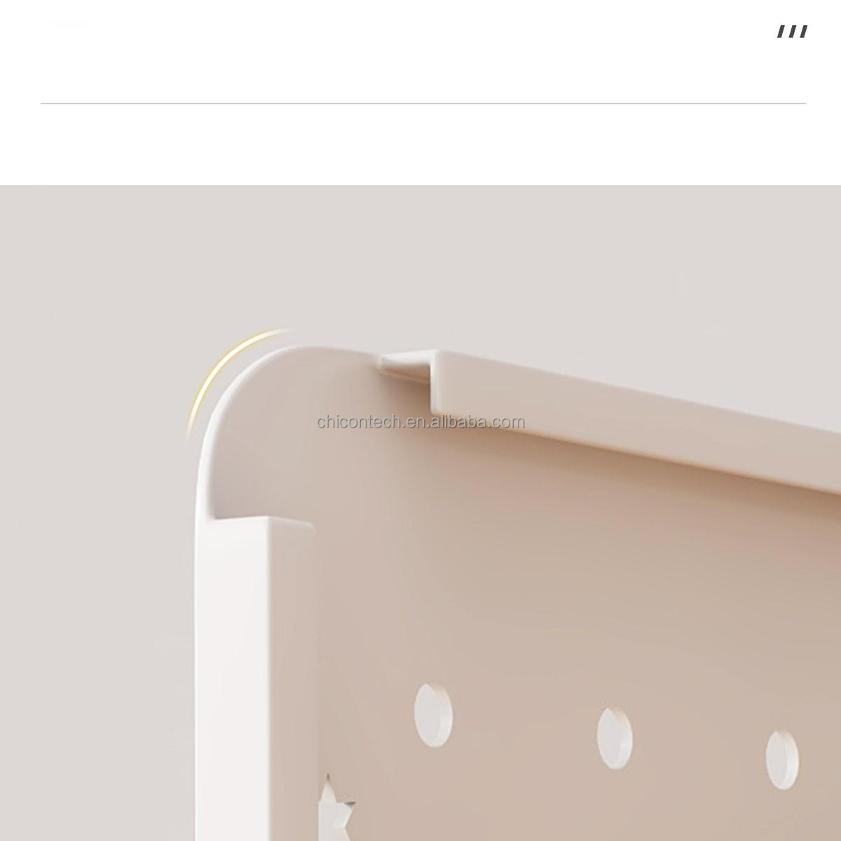 Simple Multi-Layer Desktop Bookshelf with Hole Pegboard Office Workstation Storage Rack Organizer for Student Dormitory detail