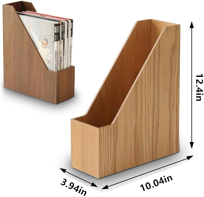 Natural Wooden Bookshelf Home Office Sturdy High-Capacity Storage Shelf Durable Modern Design Tabletop Mount 1-Tier product view
