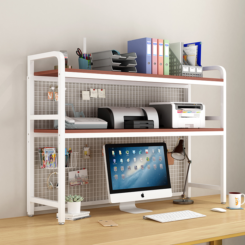 Custom Desktop Bookshelf With Grid Storage Shelves Desktop Multilayer Shelves Student Computer Desk Rack Bookcase product view
