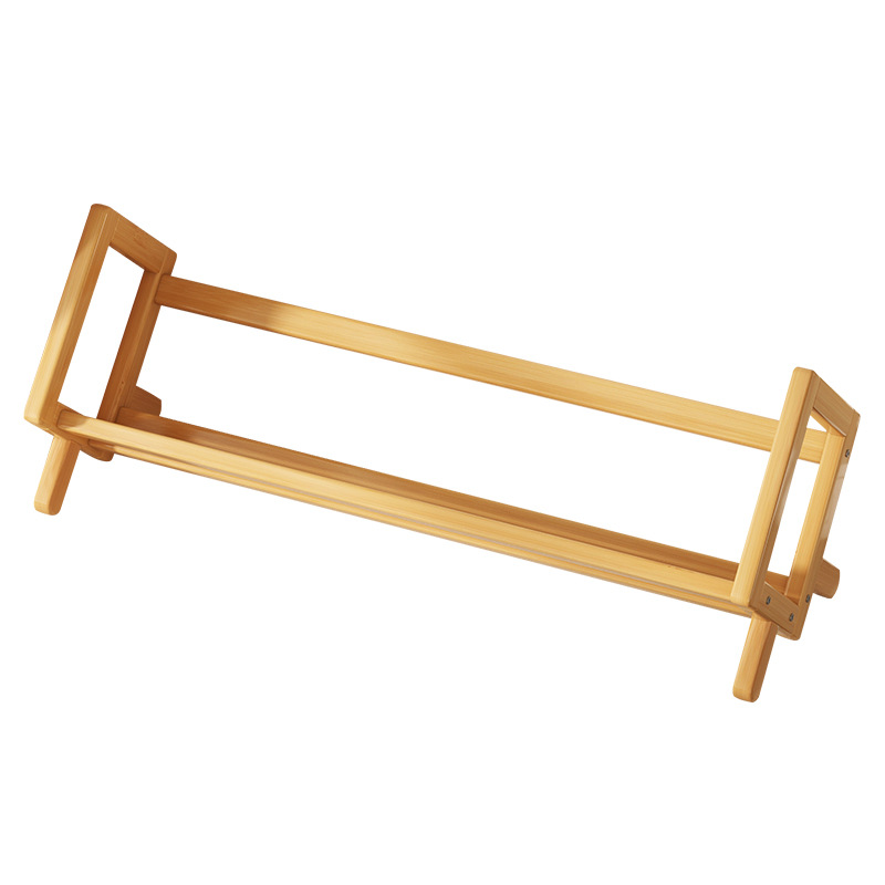 Desktop Bamboo Bookshelf Storage Rack with Adjustable Partitions for Children's Student Desk Corner High-Value Small Design product view