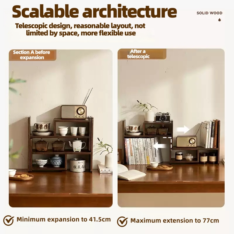 Solid Wood Standing Type Storage Rack Modern Coffee & Dining Table Cup Holder Desktop Bookshelf detail