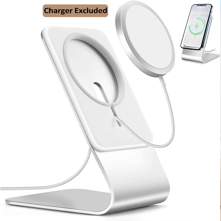 Aluminium Magnetic Desk Phone Charger Stand Holder for iPhone 14 13 12  Pro Max Mini Wireless Charging Desktop Dock Mount detail