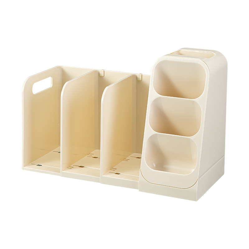 Plastic Desktop Storage Box Student Book Organizer Book Stand Large Capacity Bookshelf Pen Holder product view