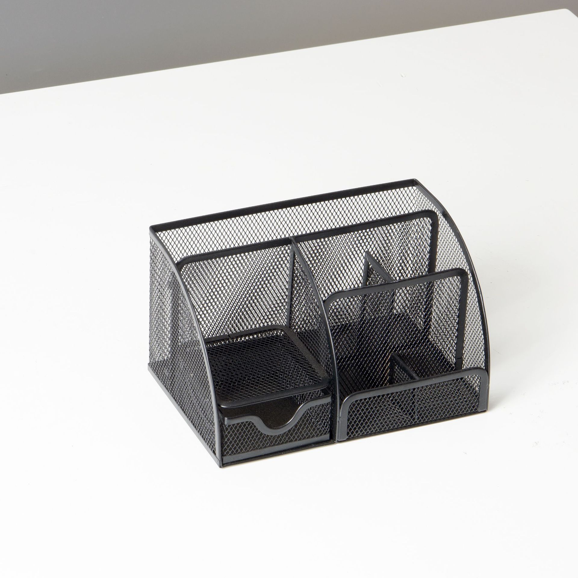 Desktop Organizer Multi-functional Pencil Holder Metal Mesh Office Supplies Storage Box & Rack Multi-tier Shelf Rectangular