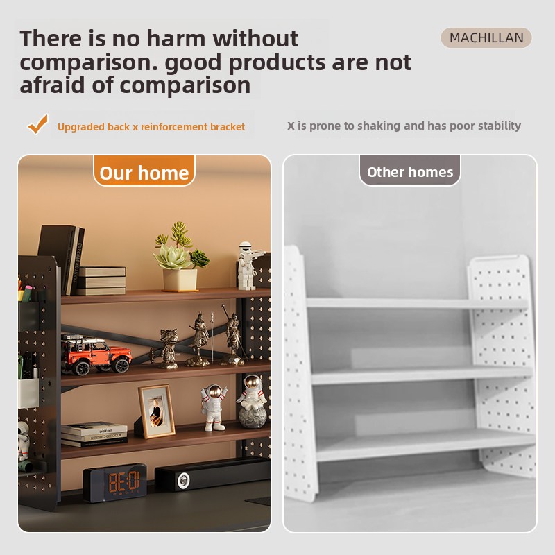 Durable Desktop Shelf Table DIY Pegboard Bookshelf Computer Desk Multi-Layer Storage Rack Office Display Rack Precious Metals product view