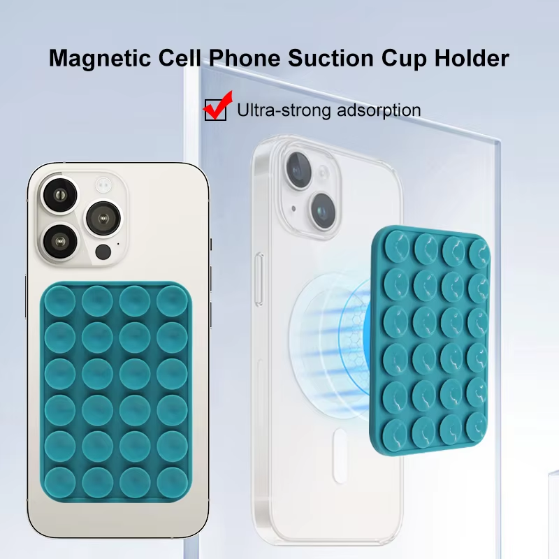 Magnetic Suction Phone Holder for MagSafe Case Silicone Adhesive Grip Stand for iPhone Removable Hands-Free Selfie iPhone Case product view