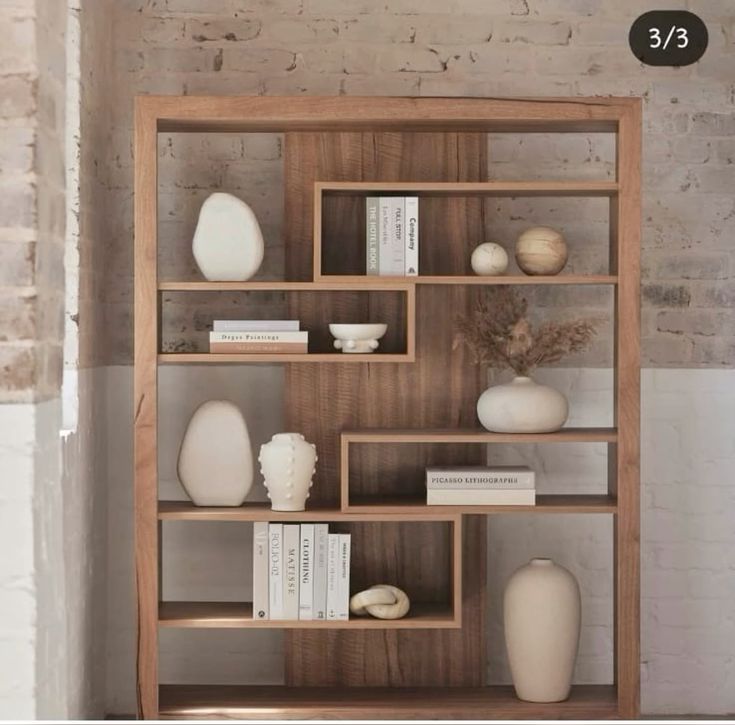 Modern Mango and Acacia Wood Storage Organizer Display Shelf Rack Adjustable Wood Desktop Bookshelf