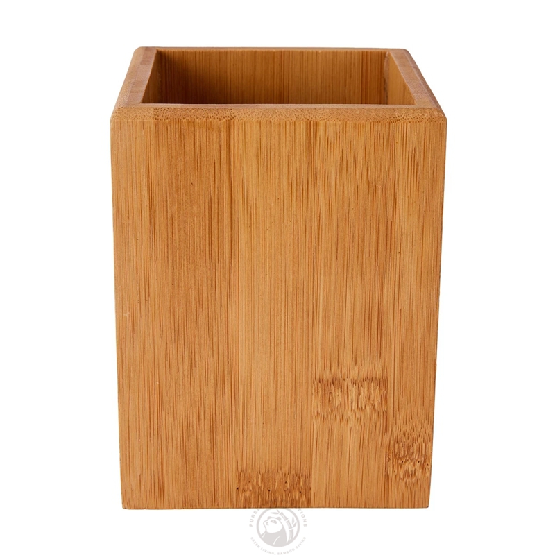 Multi-Purpose Bamboo Wood Desk Organizer Pen and Pencil Cup Holder Stand Premium Desktop & Drawer Accessory detail