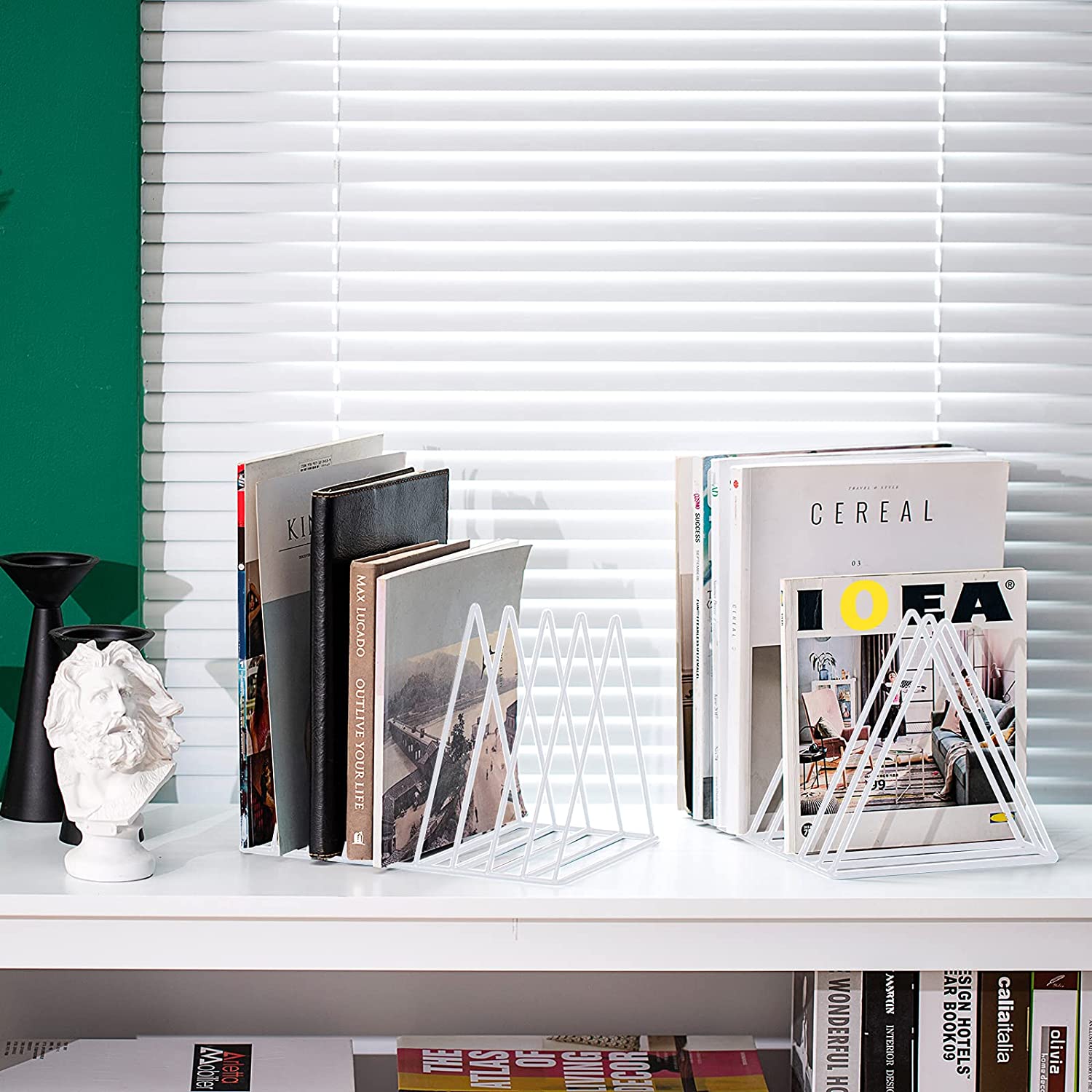 Hot Sale Creative Iron Art Bookstand Scandinavian Simple Office Small Bookshelf Desktop Storage Student Table Simple Bookshelf detail