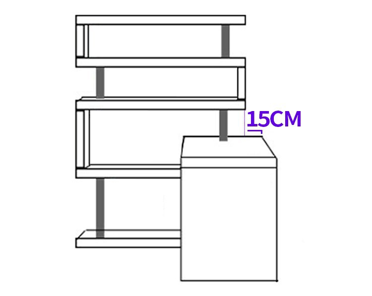 Modern Design Corner Bookshelf and Bookcase Integrated Desktop Computer and Student Writing Desk for Household Use detail