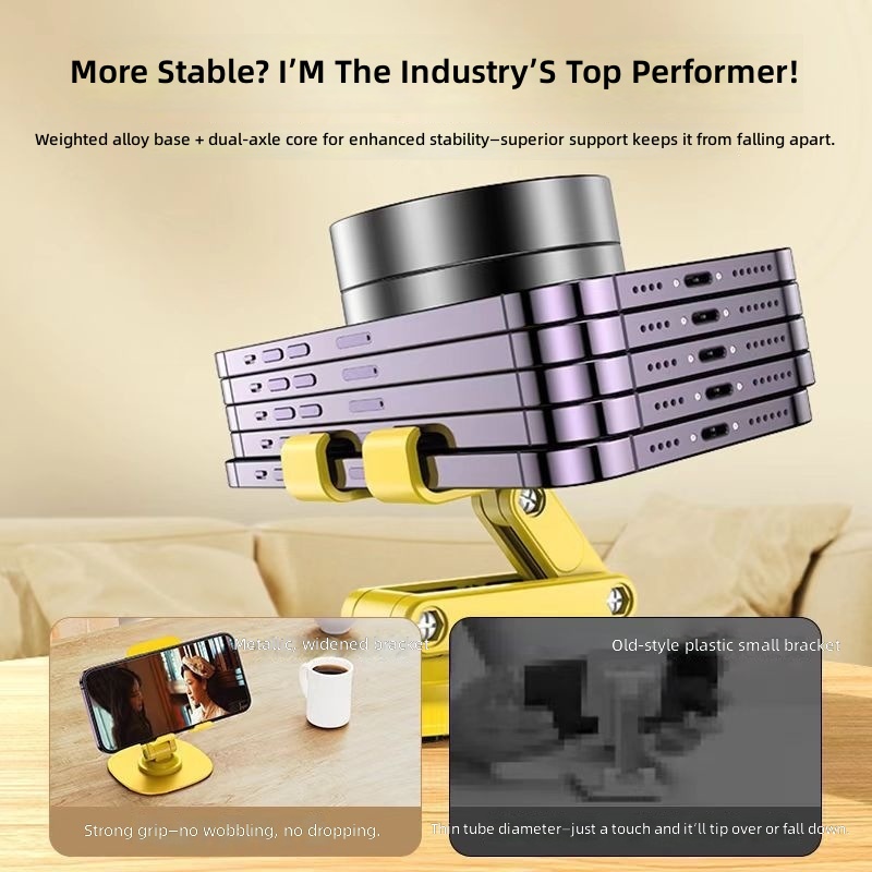 360° Rotating All-Metal Phone/Tablet Stand, Desktop Lazy Stand Suitable for Live Streaming Office and Home UseIdeal Gift detail