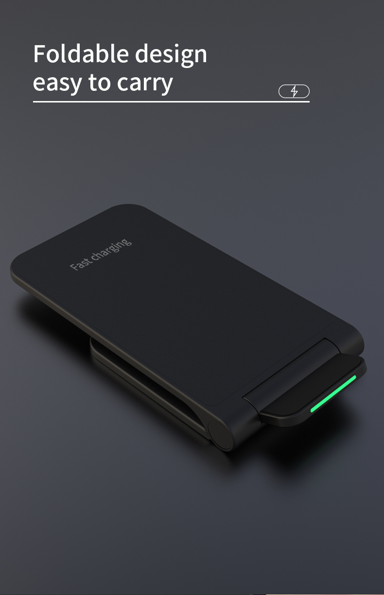 Foldable Wireless Charger Stand 15W Desktop Wireless Charger With Stand Function Wireless Charger Pad Fast Charging detail