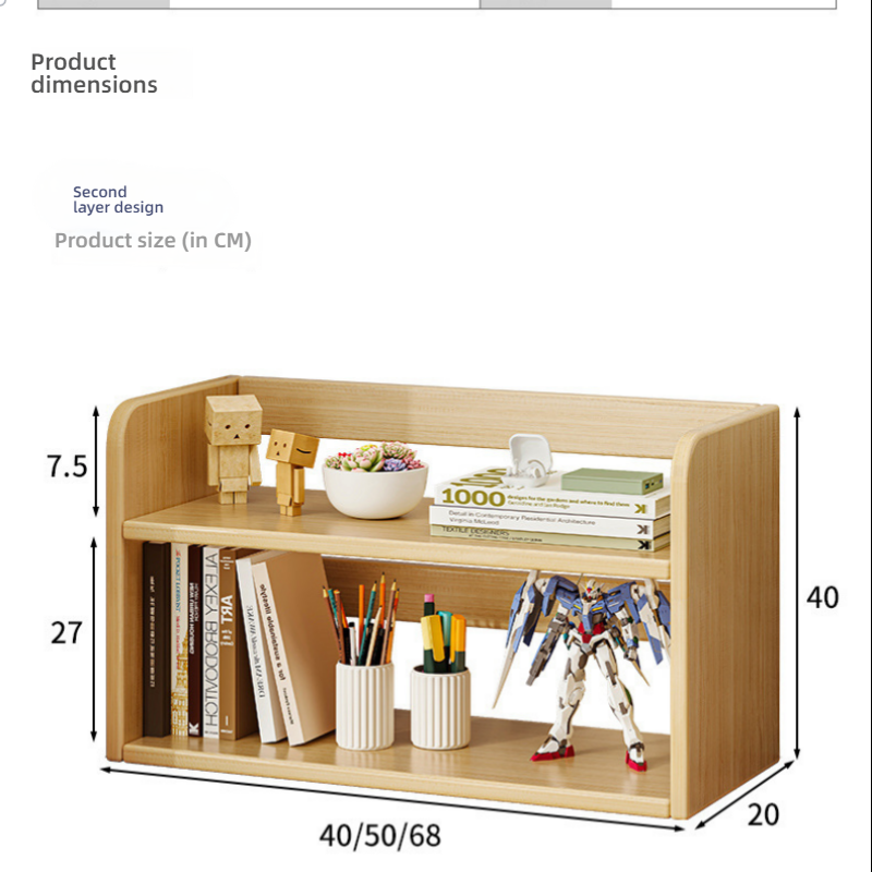 Modern Home Desk Organizer with Multi-Layer Desktop Bookshelf Storage Rack Simple and Stylish Student Bookcase product view