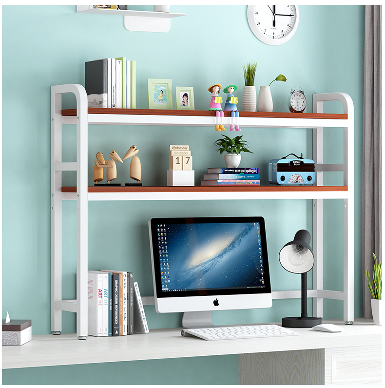 Custom Desktop Bookshelf With Grid Storage Shelves Desktop Multilayer Shelves Student Computer Desk Rack Bookcase detail