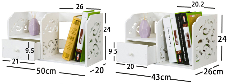 Hot Bookshelf Bookcase Student Desktop Receptacle Shelf Simple Multi-functional Shelf Office Bedside Small Table Bookshelf detail