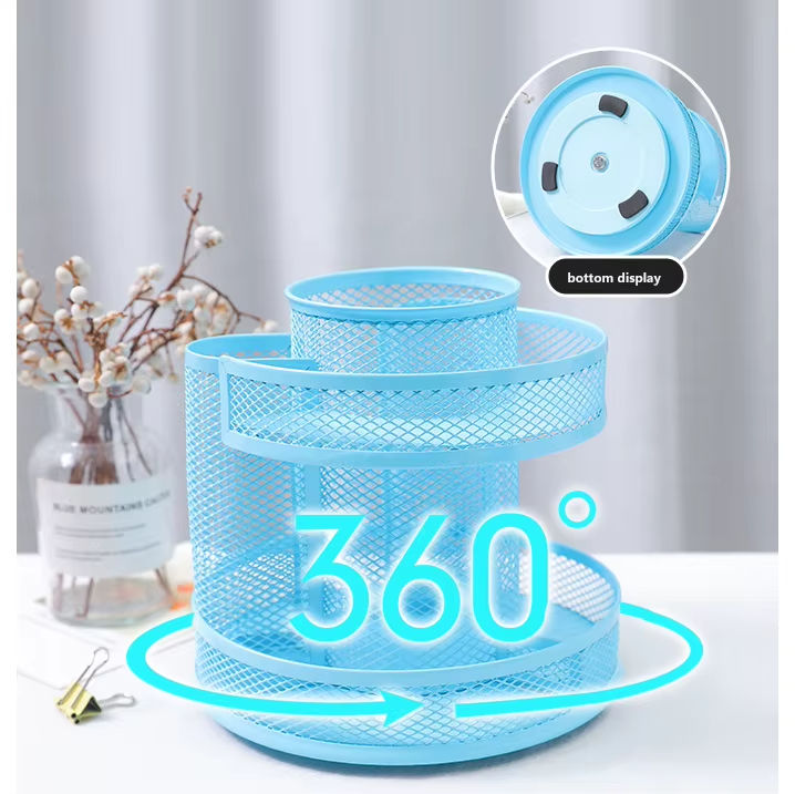 360 Rotating Metal Pencil/pen Holder Desk Organizer for School Office Supplies Storage product view