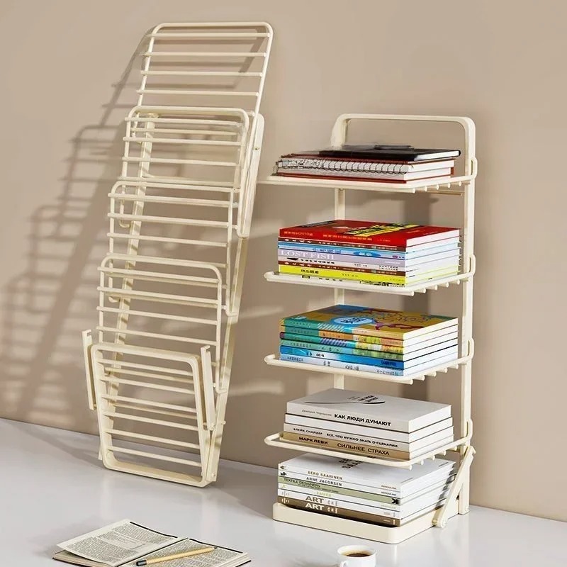 Wholesale Foldable Desktop Bookshelf Factory Direct 4 Tier Iron Storage Rack Small Tabletop Organizer for Study Bathroom product view
