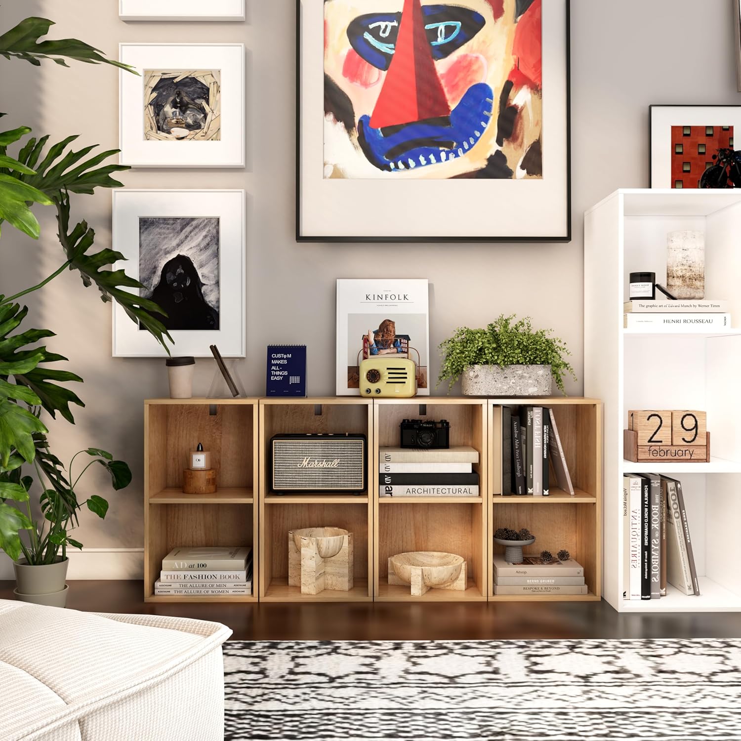 Solid Wood Multilayer Vertical Storage Cabinet Desktop Bookcase Organizer for Student Home Desk Living Room Elegant Wooden detail