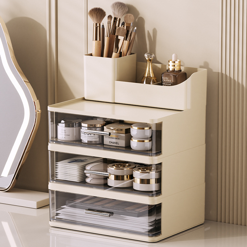 JX Plastic Desktop Storage Box Drawer Type Stationery Student Office Large Capacity Multifunctional Pen Holder product view