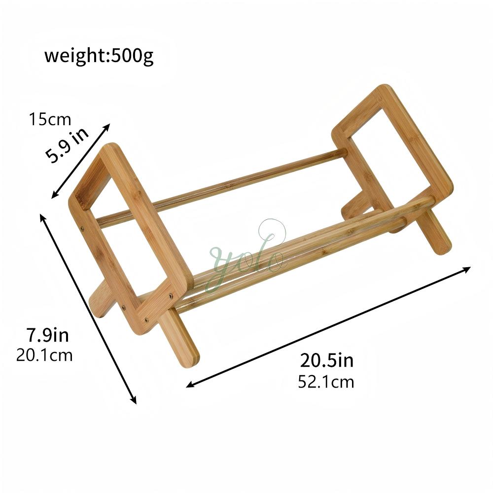 Multilayer Desktop Bookshelf in Bamboo Space-Saving Storage Organizer for Office Home Study for Notebook Books File Display detail