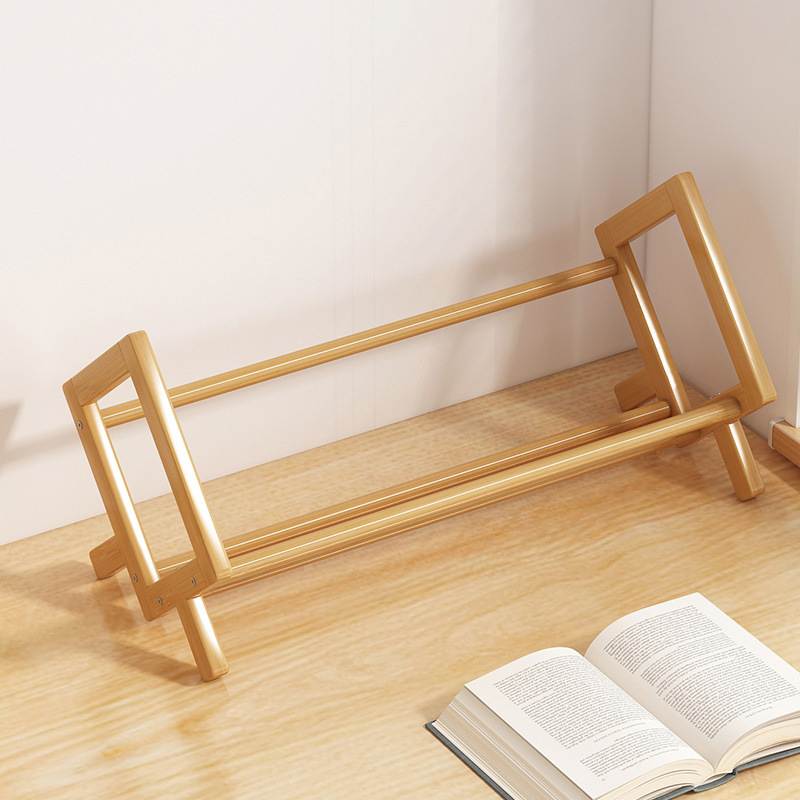 Economical Small Bookshelf Organizer for Students Bamboo Desktop Book Storage Rack for Children Simple Living Room Book Stand product view