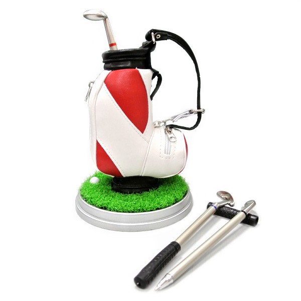 Custom logo Printed Metal Pen Holder Souvenir for Golf Club product view