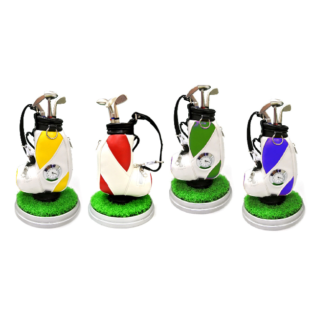 Custom logo Printed Metal Pen Holder Souvenir for Golf Club product view