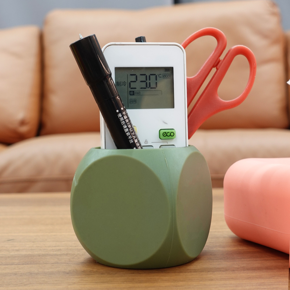 Wolife Original Design Eco- Friendly Silicone Round Shape Organizer Box Pen Stand Holder Stationery Pen Holders for Office Use
