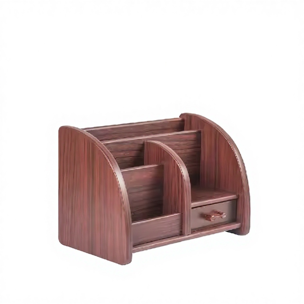 Wooden Eco-friendly Modern High Grade Single Multifunction Pen Holder Storage Box for Desk/Table/Home Office-Portable Business