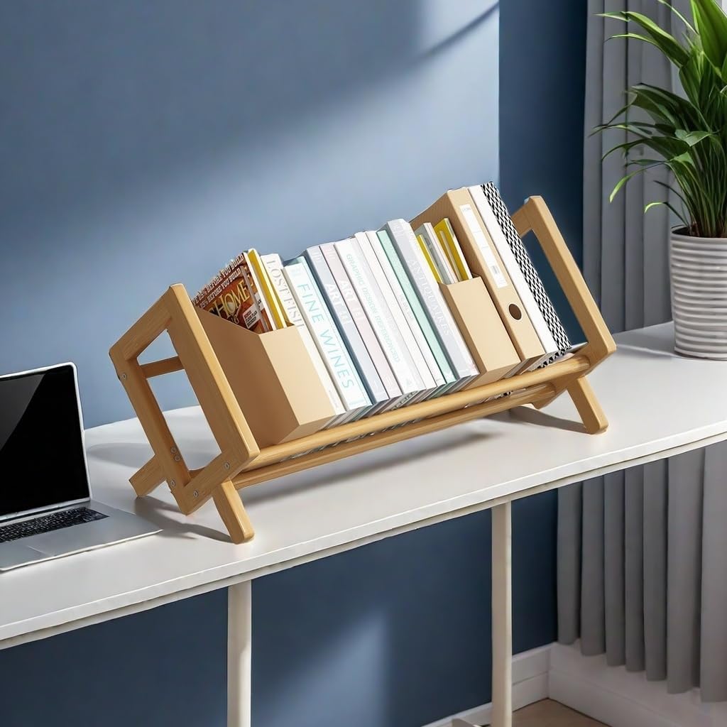 Du's Small Solid Wood Bookcase, Compact Design, Perfect for Desktop Use, Attractive and Practical, Affordable Price detail