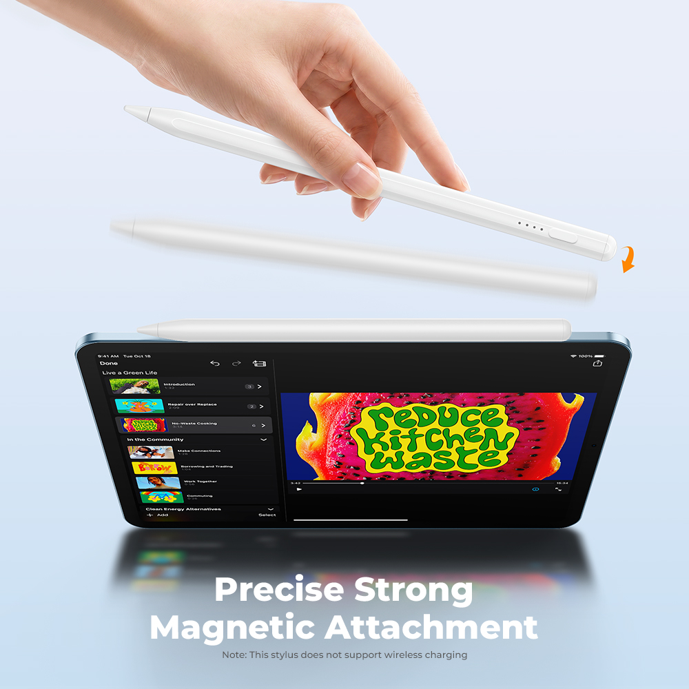 Smart Magnetic Active Capacitive Stylus Metal Pen Pad Pencil Palm Rejection Tilt Angle Sensing Replaceable Nib for Pro 11 product view