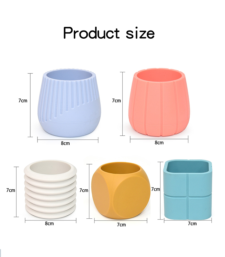 Wolife Original Design Eco- Friendly Silicone Round Shape Organizer Box Pen Stand Holder Stationery Pen Holders for Office Use detail