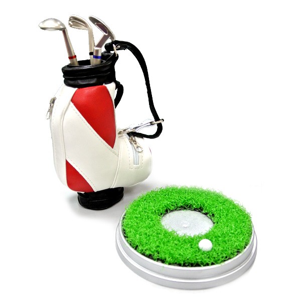 Custom logo Printed Metal Pen Holder Souvenir for Golf Club product view