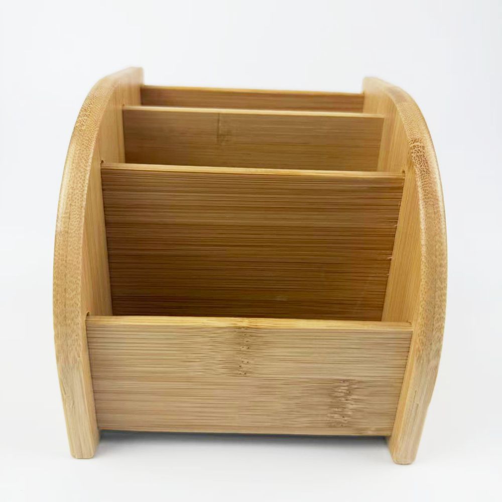 Multifunctional minimalist office desk bamboo pen holder desktop storage box remote control stand product view