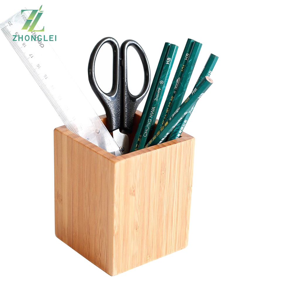 Creative Office Supplies Bamboo and Wood Pen Holder Office Stationery Supplies  Storage Box product view