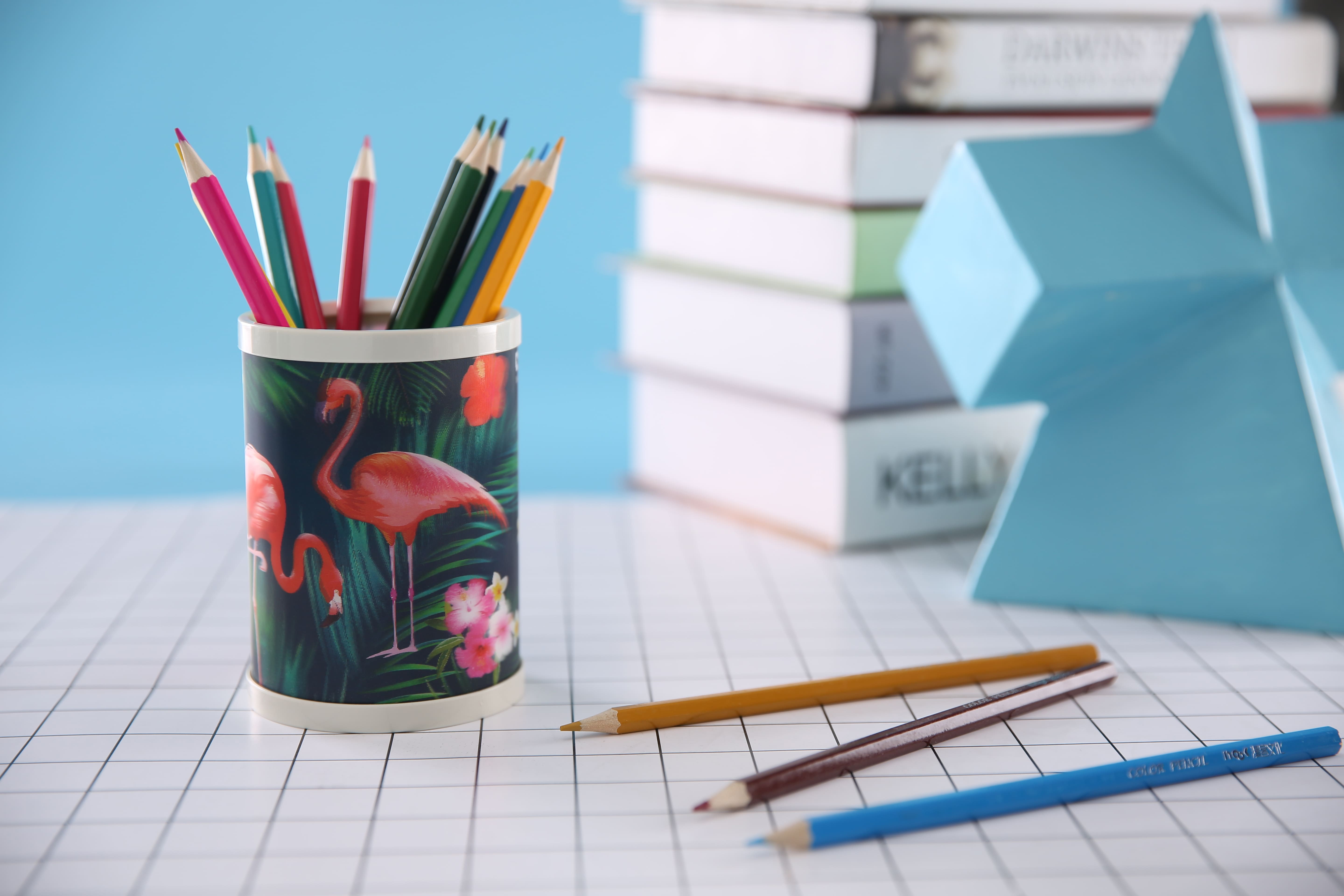 Cute Cat Round Plastic Pencil & Pen Organizer Desk Storage Stationery Holder for Students detail