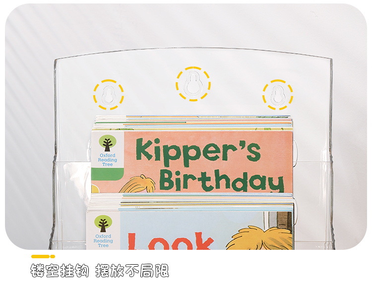 Desktop Bookshelf Children's Picture Book Display Rack Poster Magazine Storage Artifact Transparent Acrylic Ladder Rack detail