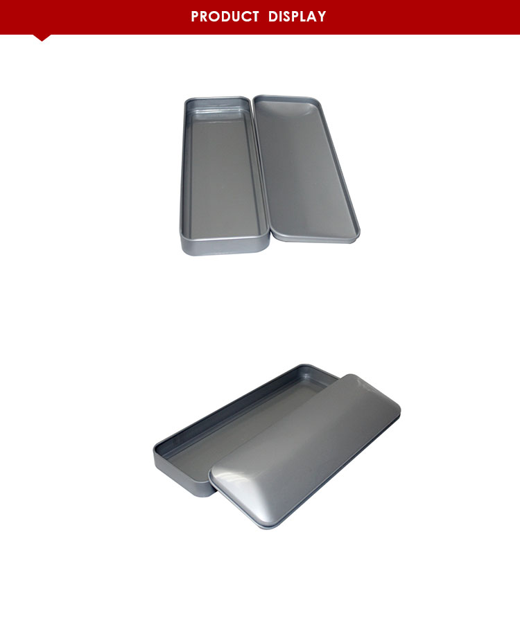 Kids Hinged Tin Can for Pencil Storage Custom Rectangle Tin for Crayons, Pin Bookmarks School Supplies Organizer Metal Container detail