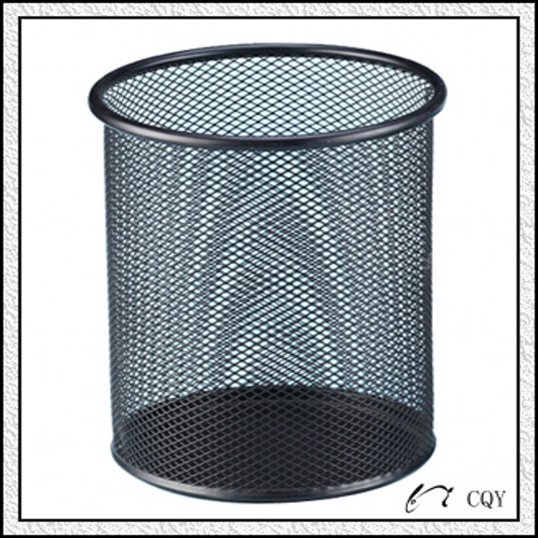 Metal Punched Pencil Holder Round Storage Pen Basket Organizer product view