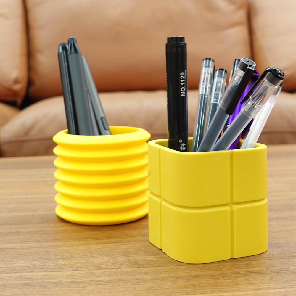Wolife Original Design Eco- Friendly Silicone Round Shape Organizer Box Pen Stand Holder Stationery Pen Holders for Office Use product view